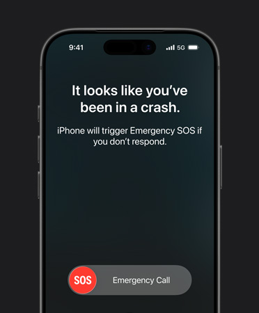 Deteksi Tabrakan. Sensor perangkat keras dan algoritme geramaan canggih bisa mendeteksi tabrakan mobil yang parah dan memanggil bantuan saat Anda tak bisa.